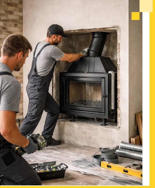 Установка каминных топок в Электростали: монтаж, подключение