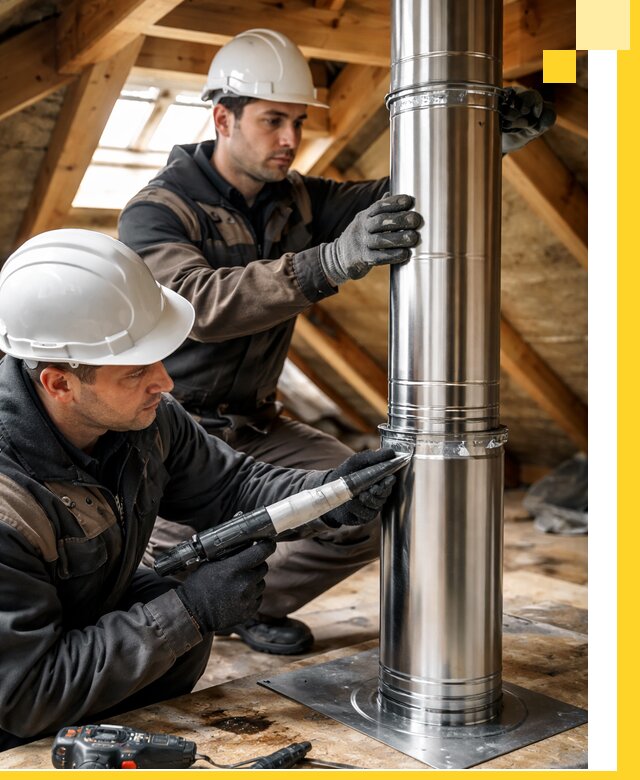 Монтаж дымоходов для каминов в Электростали с гарантией качества