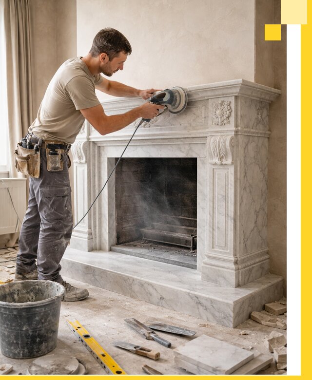 Изготовление и установка мраморных каминов в Электростали под ключ