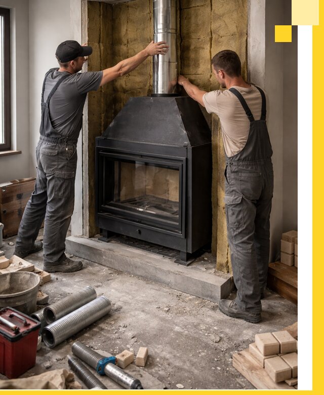 Изготовление и монтаж закрытых каминов в Электростали под ключ