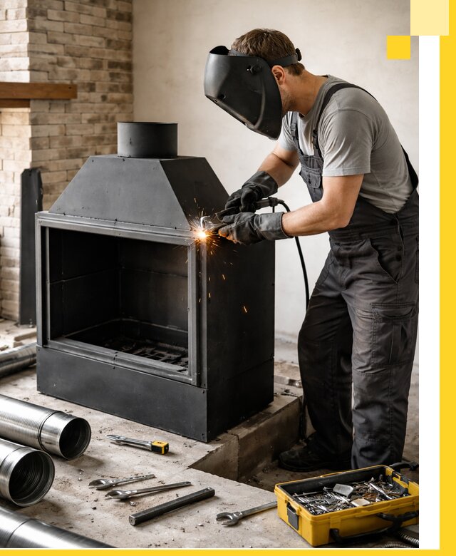 Продажа и установка металлических каминов в Электростали под ключ