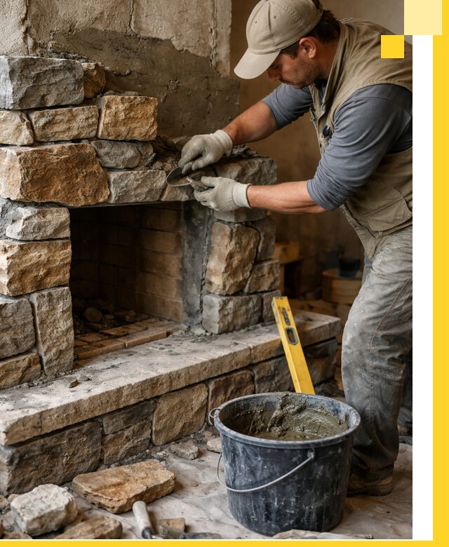 Изготовление и установка каменных каминов под ключ в Электростали