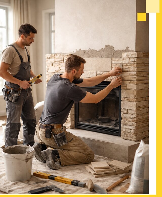 Установка и монтаж каминов для загородного дома в Электростали