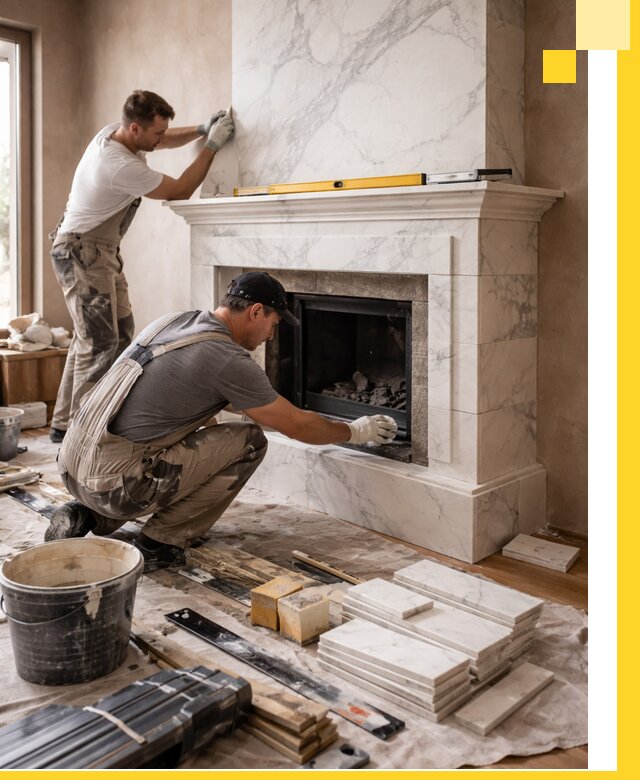 Отделка каминов в Электростали качественные облицовочные работы