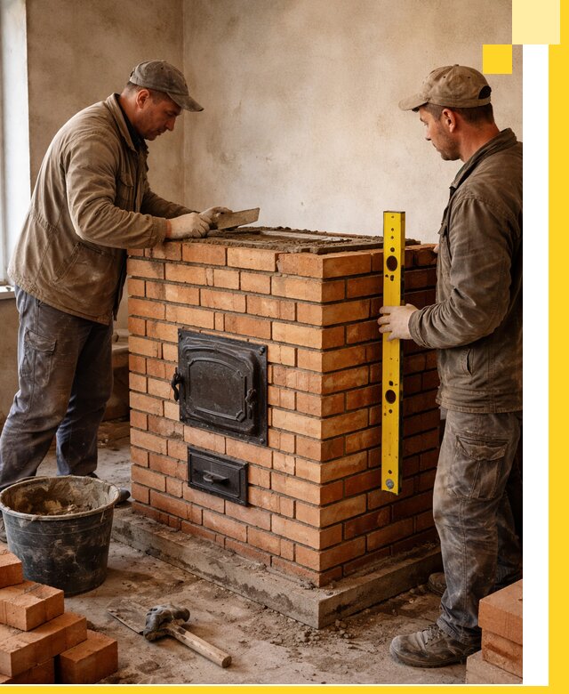 Отопительные печи под ключ в Электростали, установка и сборка