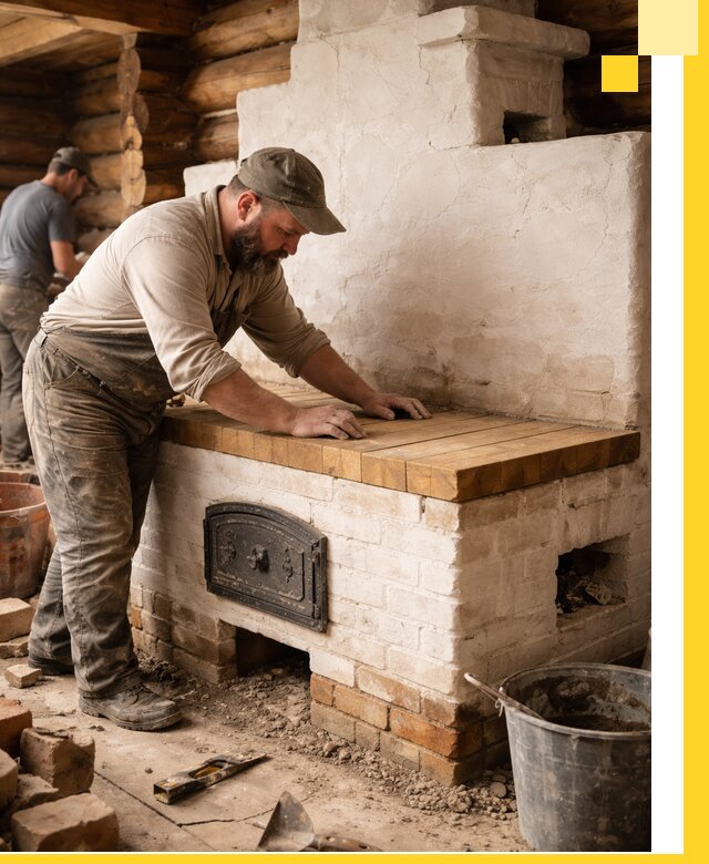 Проектирование и установка русской печи с лежанкой в Электростали