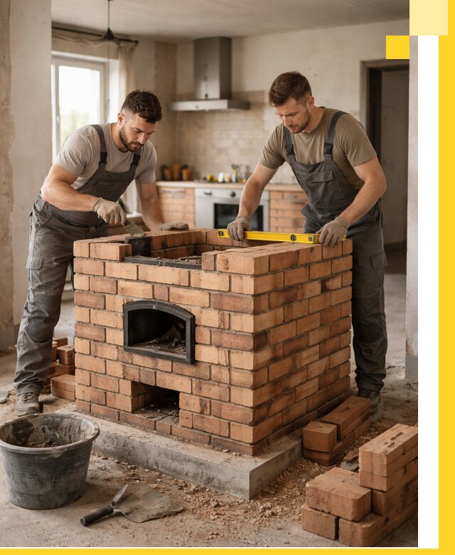 Установка и монтаж печей в частном доме в Электростали под ключ