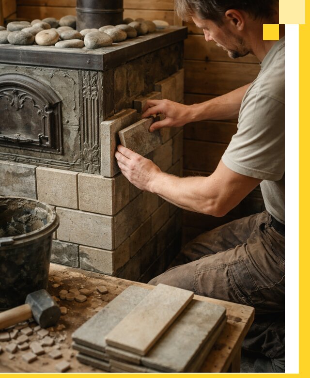 Облицовка банных печей в Электростали профессиональная отделка