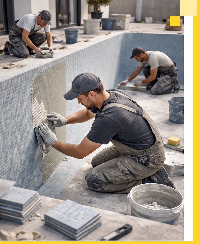 Облицовка бассейнов в Электростали плитка мозаика гидроизоляция