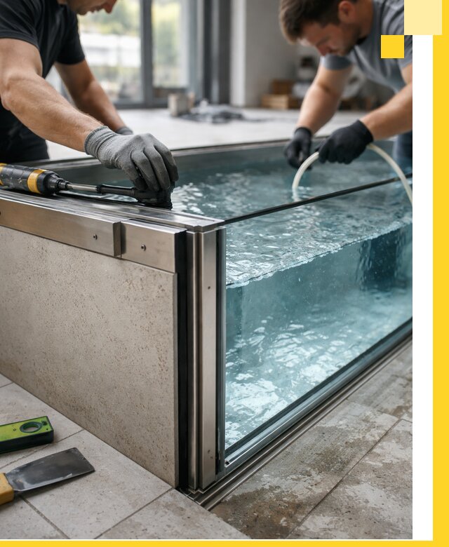 Проектирование и монтаж стеклянных бассейнов в Электростали