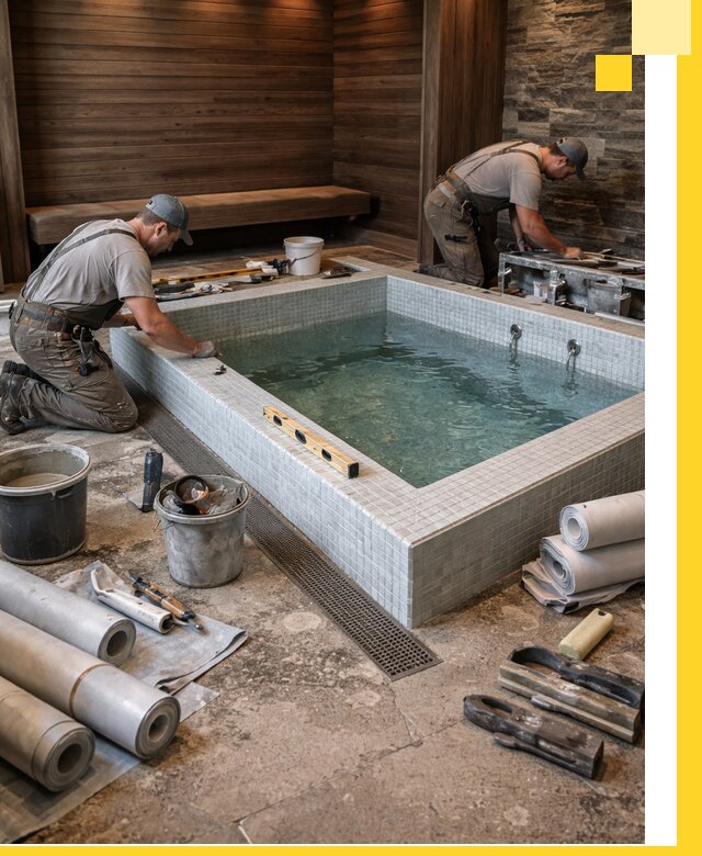 Установка и строительство бассейнов для сауны в Электростали