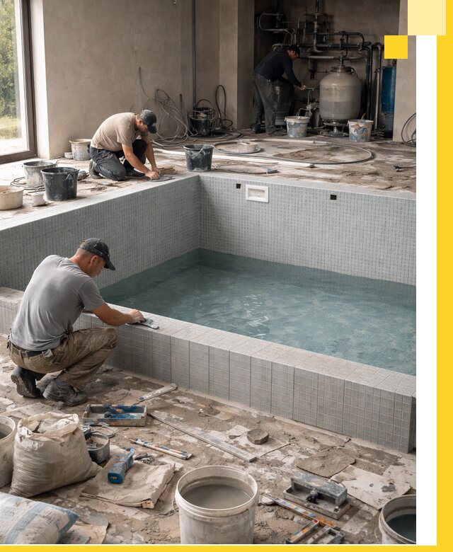 Строительство и монтаж бассейнов в помещении в Электростали