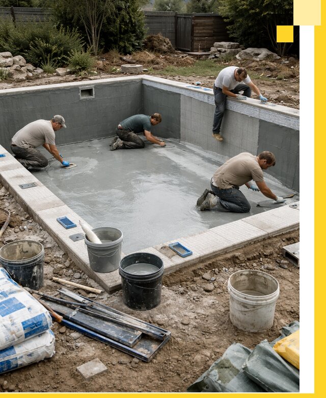 Изготовление и монтаж чаши бассейна под ключ в Электростали