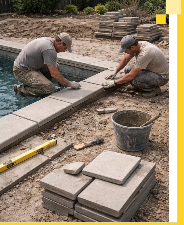 Установка и изготовление копингового камня для бассейнов в Электростали