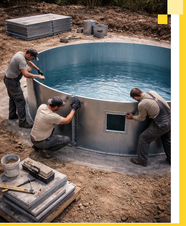 Круглые бассейны под ключ в Электростали проектирование и монтаж