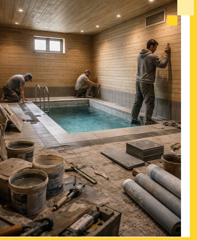 Строительство бани с бассейном и сауной под ключ в Электростали