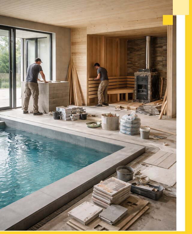 Проектирование и строительство бань с бассейном в Электростали