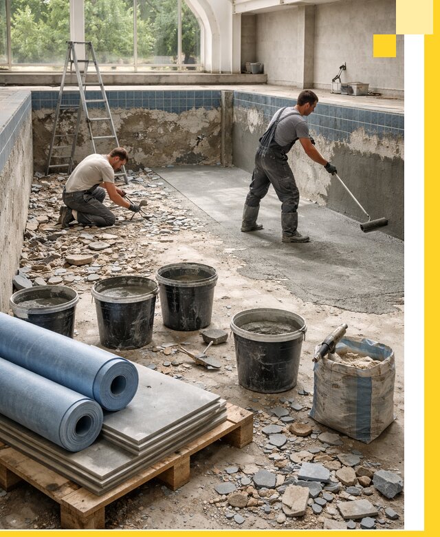 Реконструкция бассейнов в Электростали: ремонт, гидроизоляция