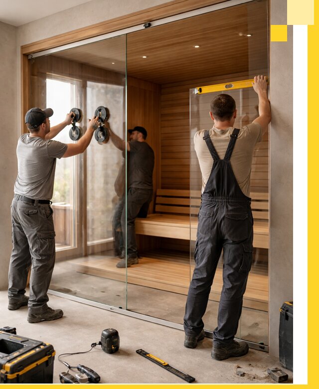 Производство и монтаж стеклянных саун под ключ в Электростали