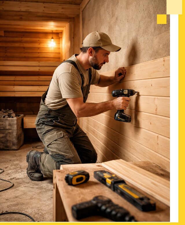 Профессиональная внутренняя отделка бани в Электростали под ключ