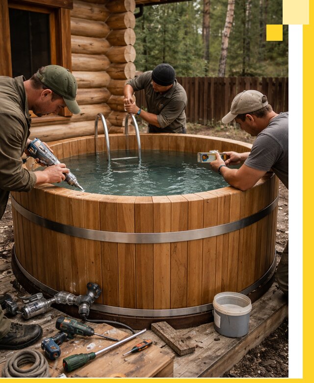 Строительство бань с купелью под ключ и отделкой в Электростали