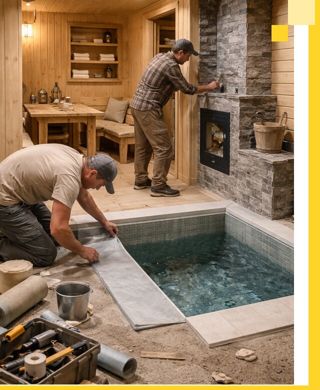 Строительство бань с комнатой отдыха под ключ в Электростали