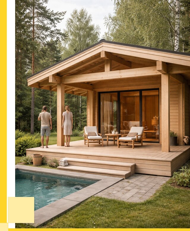 Бани с террасой под ключ в Электростали от 607800 р. | ЭриданЭлк