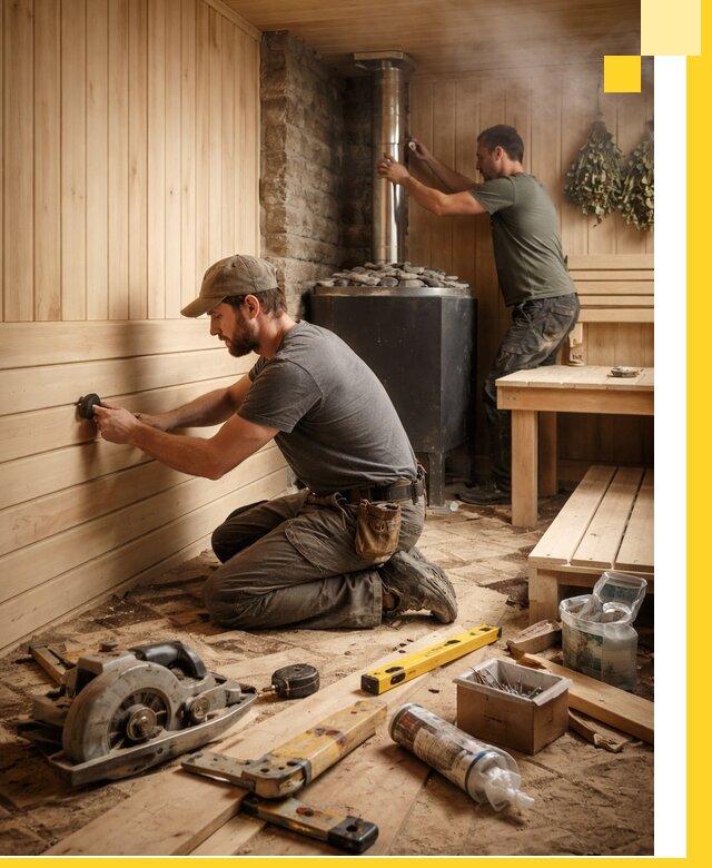 Полное строительство и оснащение парных под ключ в Электростали