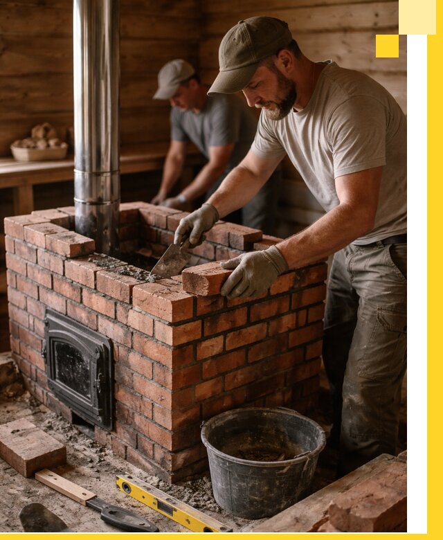 Кирпичные печи для бани под ключ в Электростали, проект и монтаж