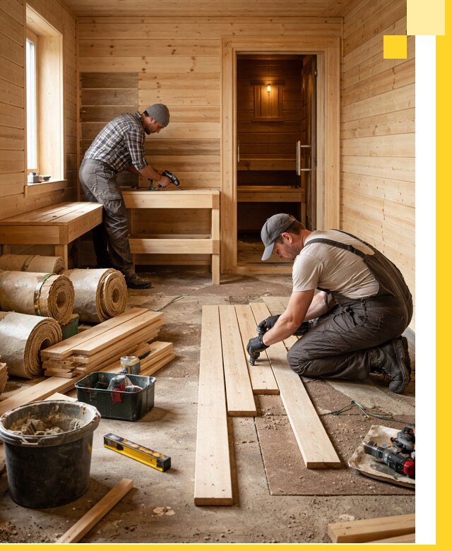 Индивидуальный проект бани с комнатой отдыха под ключ в Электростали