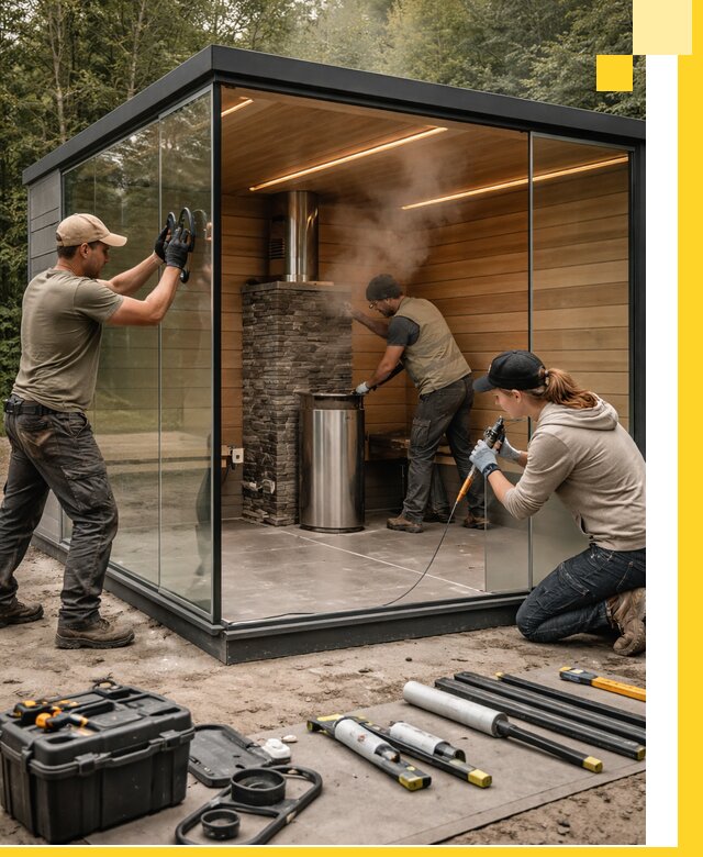 Проектирование и строительство стеклянных бань в Электростали