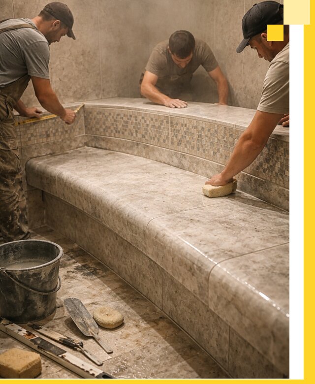 Изготовление и установка сидений для хамама в Электростали